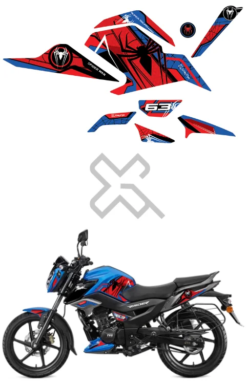 Raider 125 Spider man Half Body Sticker | Raider 125 Full Body Sticker